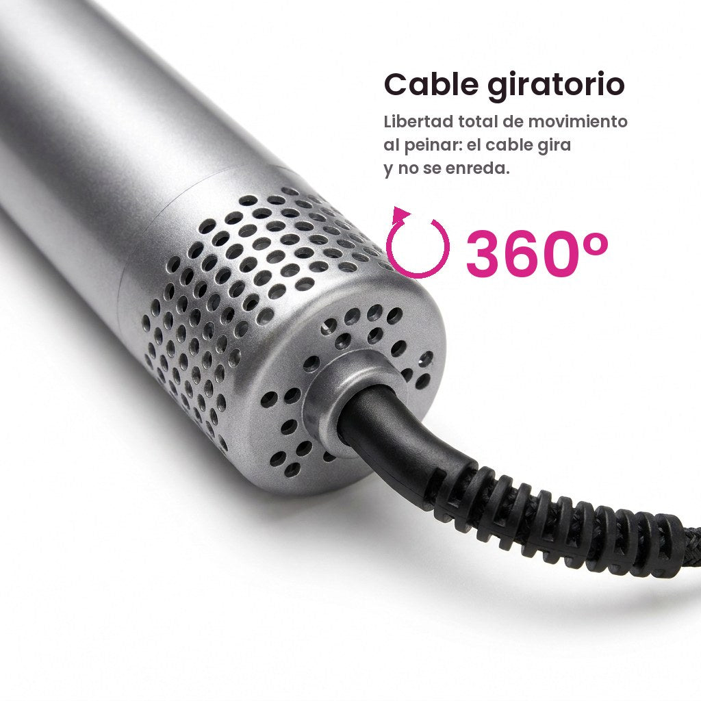 Cable giratorio 360°: no se enreda al peinar
