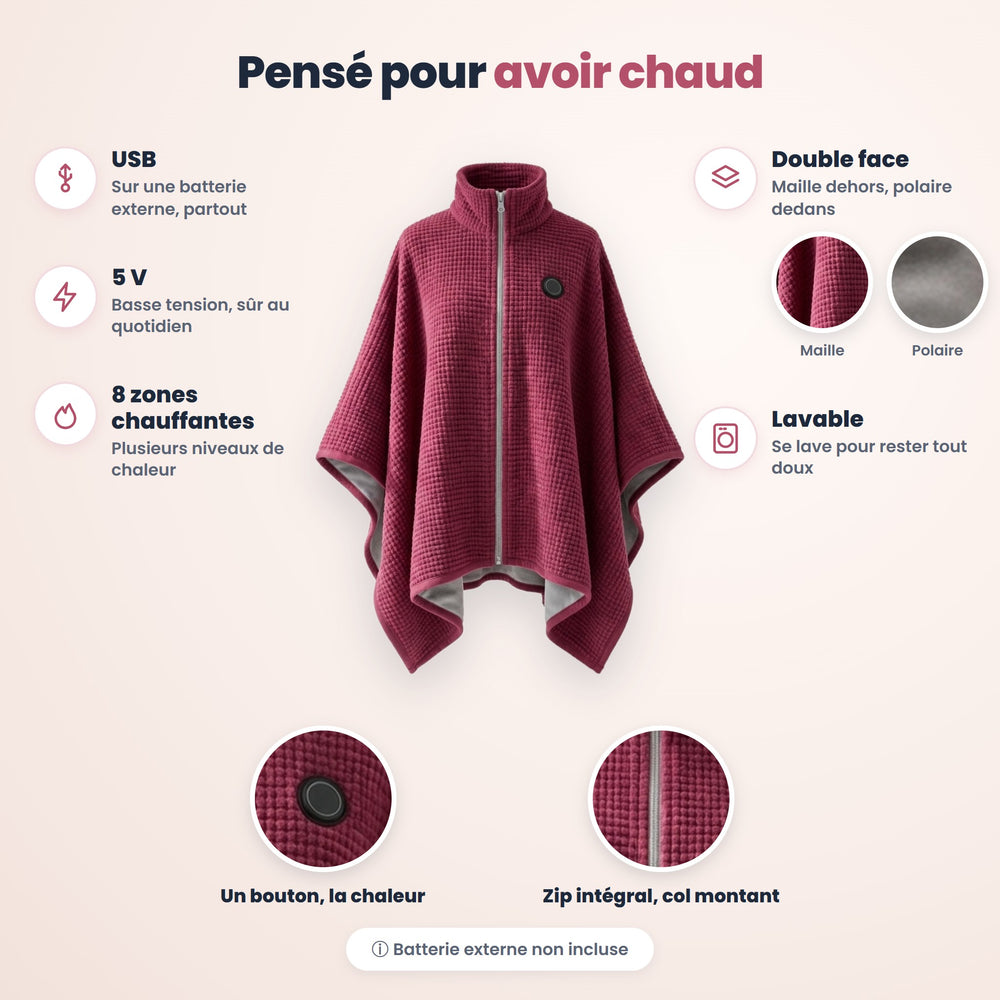 Caractéristiques du châle chauffant Calina