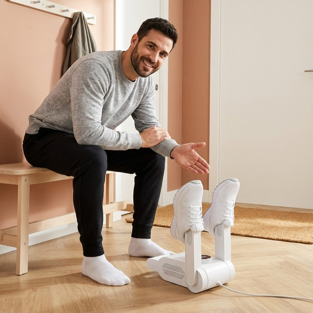 DryStep Pro con las zapatillas puestas en los brazos