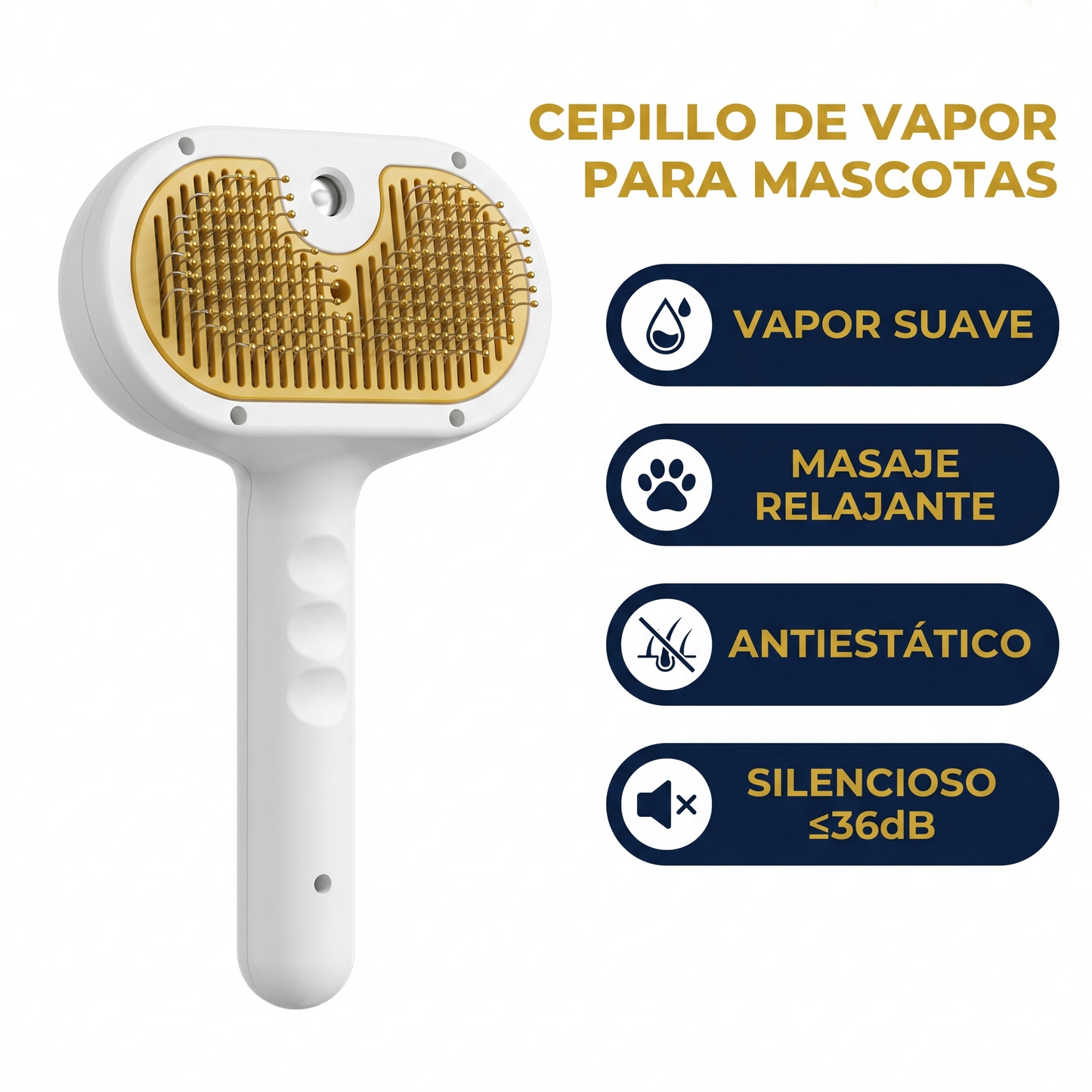 Cepillo de Vapor para Mascotas - vapor suave, masaje relajante, antiest�tico, silencioso