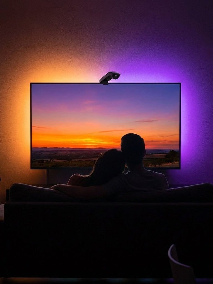 Con Riflesso: la luce dietro la TV segue i colori dello schermo
