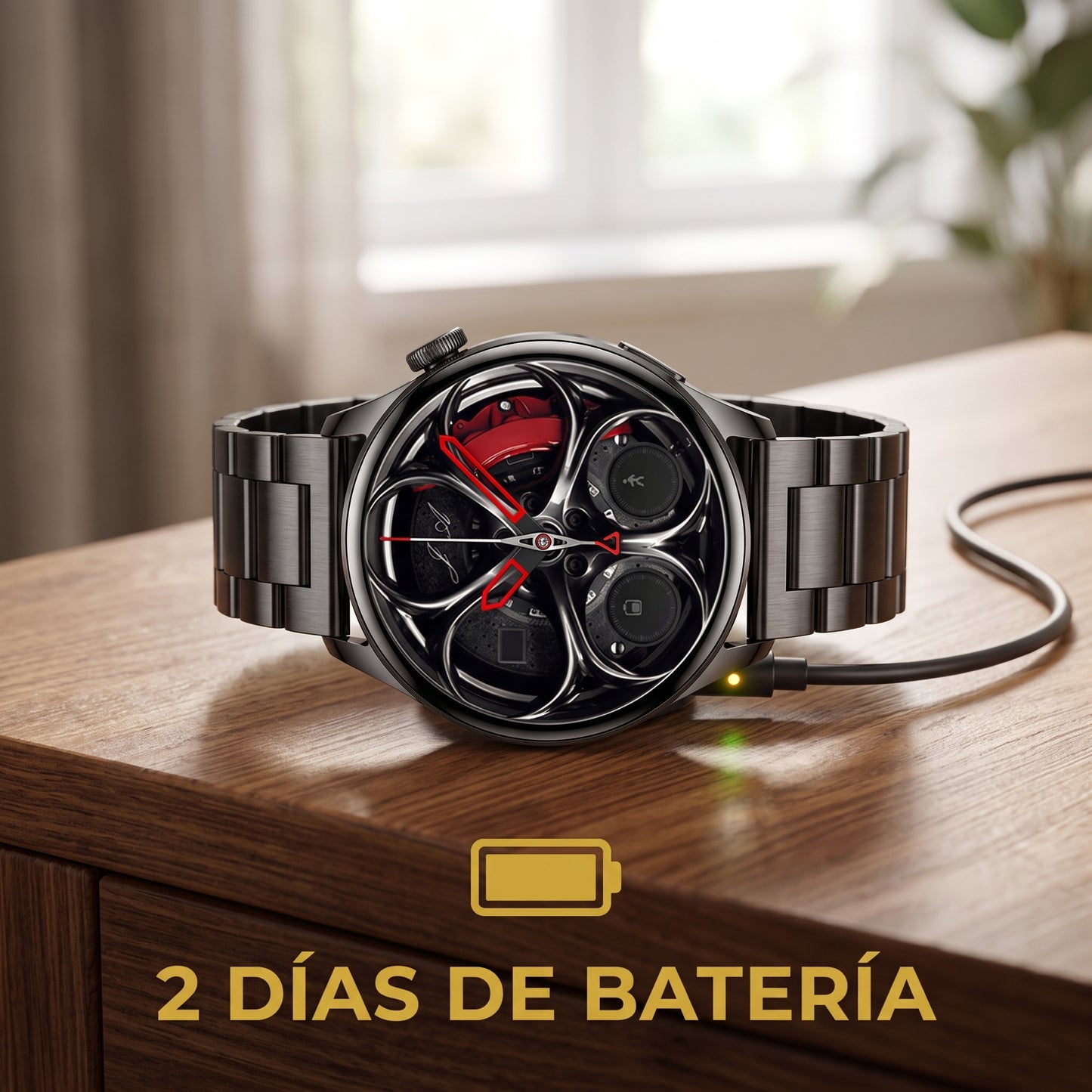 Smartwatch deportivo LIGE, correa metalica
